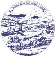 Seal in center of South Dakota state flag